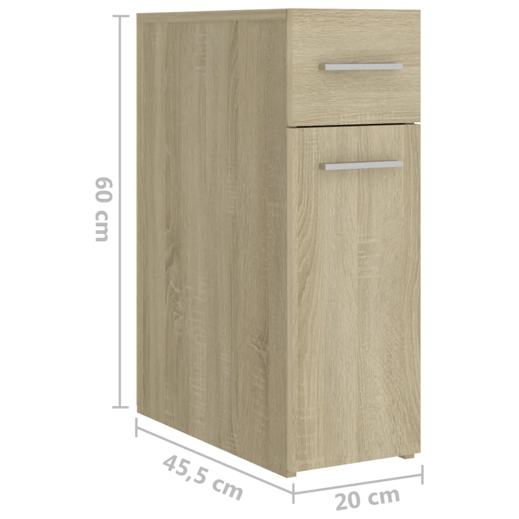 Apotekskap Sonoma Eik 20X45,5X60 Cm Konstruert Tre