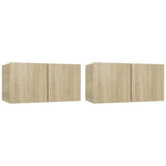 Hengende Tv-Benker 2 Stk Sonoma Eik 60X30X30 Cm