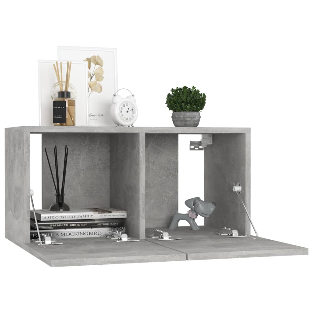 Hengende Tv-Benk Betonggrå 60X30X30 Cm