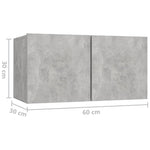 Hengende Tv-Benk Betonggrå 60X30X30 Cm