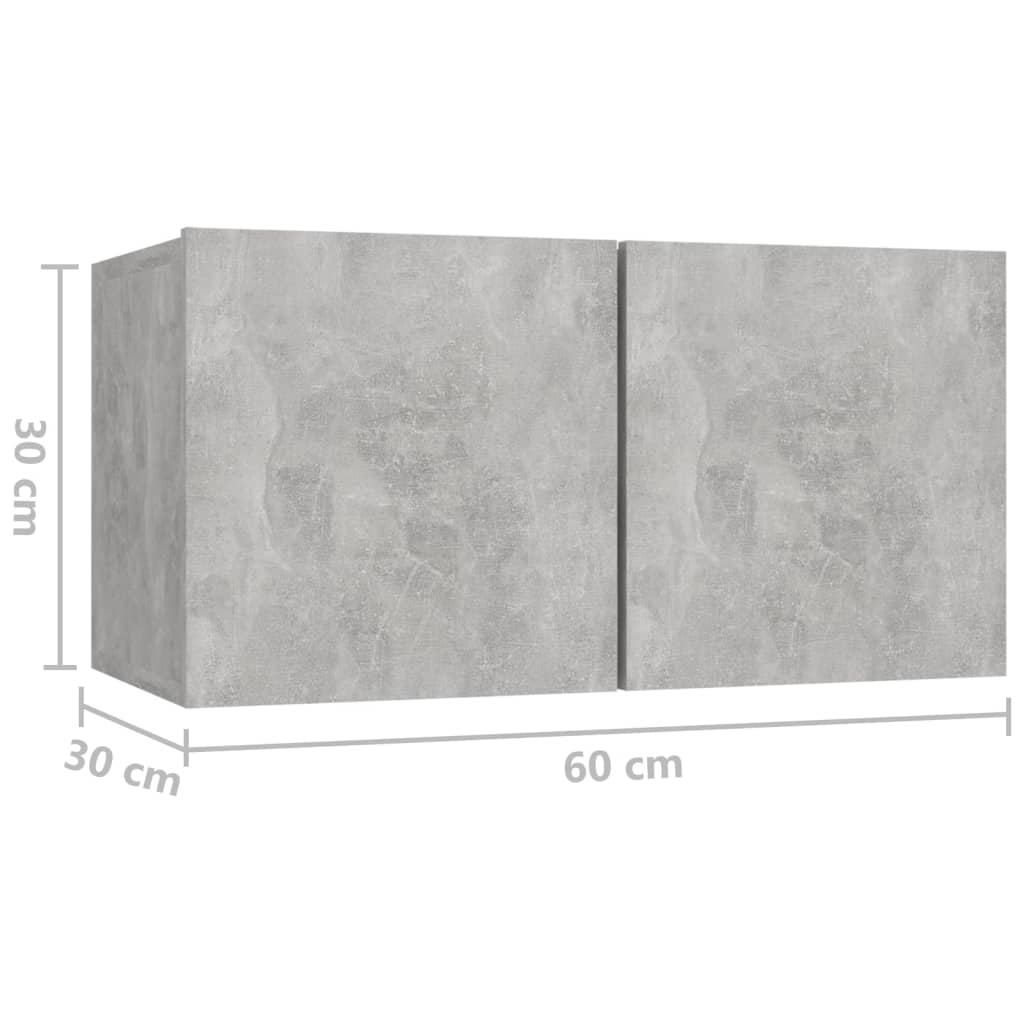 Hengende Tv-Benk Betonggrå 60X30X30 Cm