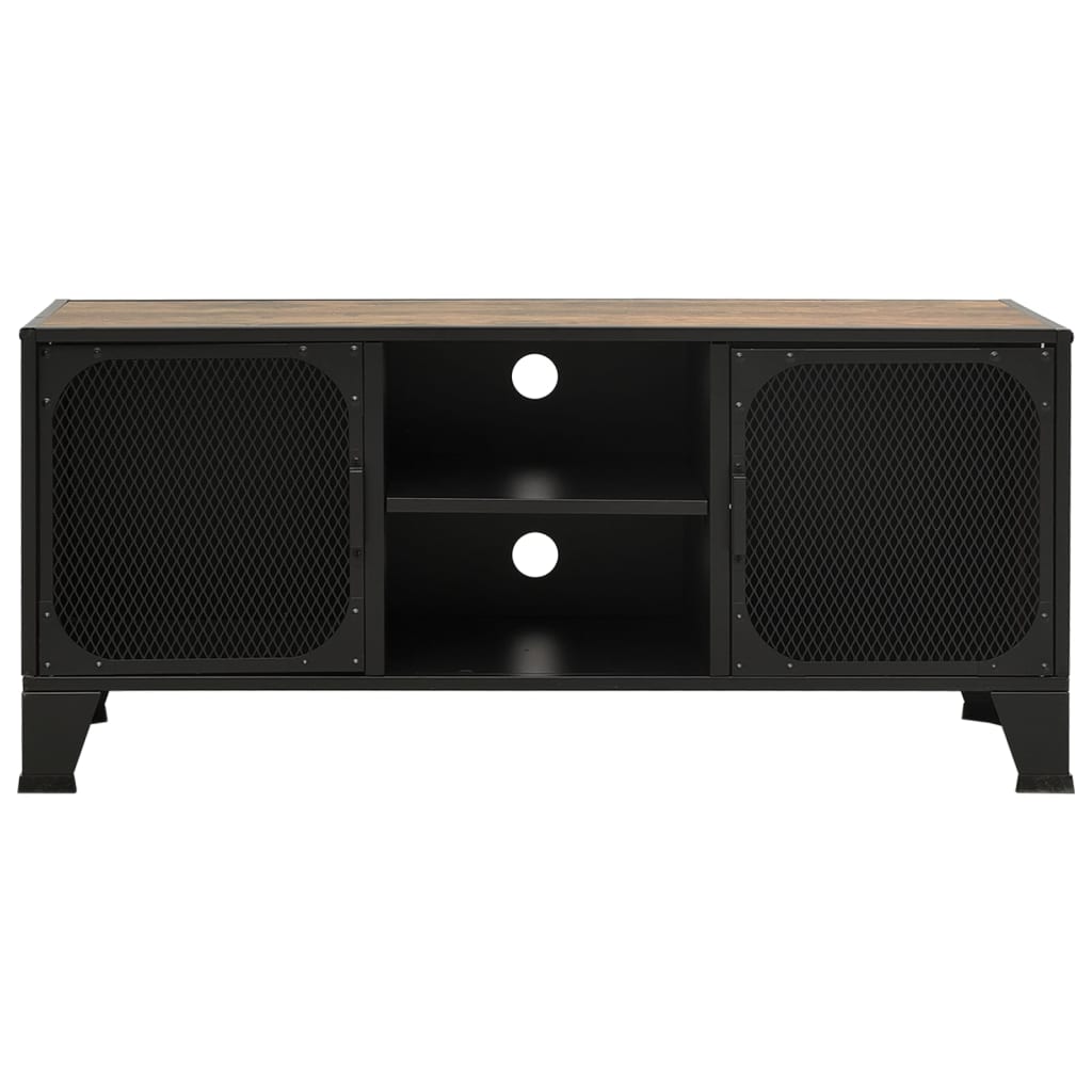 Tv-Benk Rustikk Brun 105X36X47Cm Metall Og Mdf