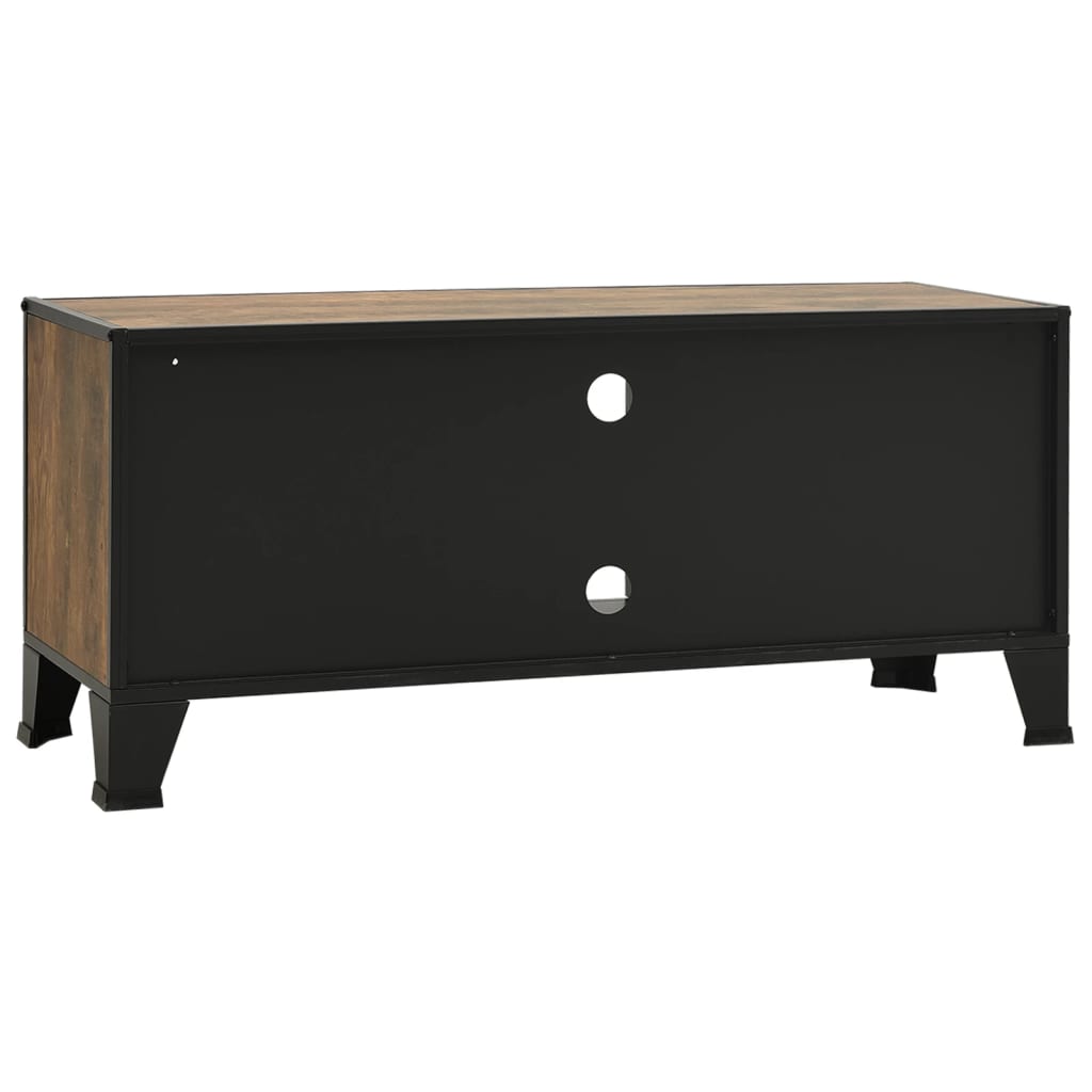 Tv-Benk Rustikk Brun 105X36X47Cm Metall Og Mdf