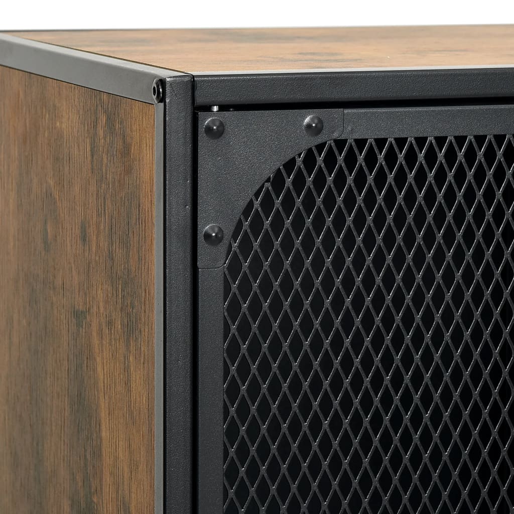 Tv-Benk Rustikk Brun 105X36X47Cm Metall Og Mdf