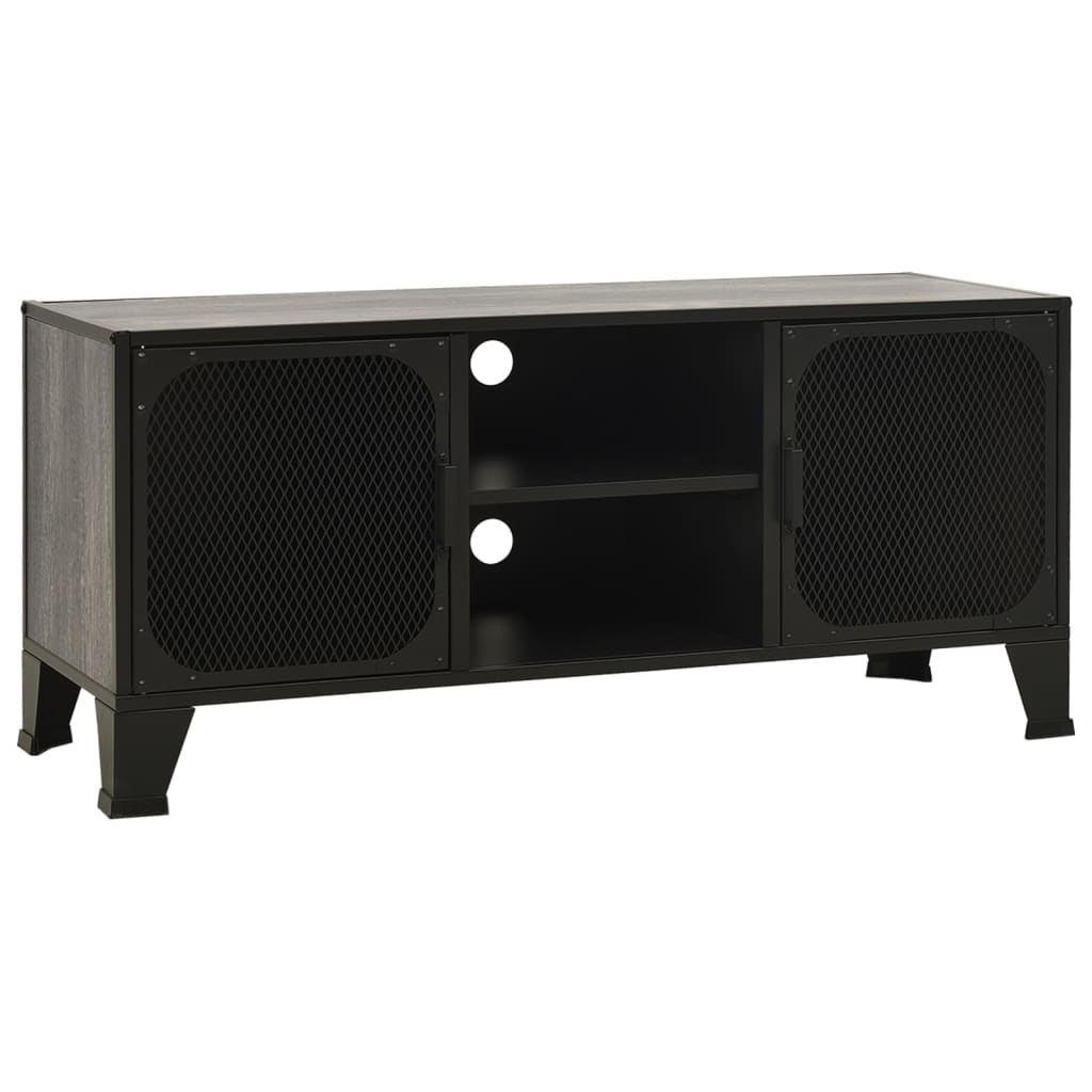 Tv-Benk Rustikk Grå 105X36X47 Cm Metall Og Mdf