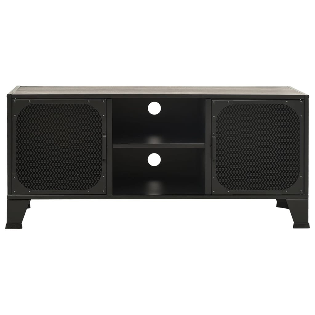 Tv-Benk Rustikk Grå 105X36X47 Cm Metall Og Mdf