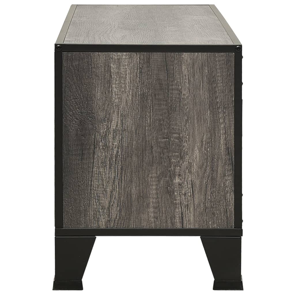 Tv-Benk Rustikk Grå 105X36X47 Cm Metall Og Mdf