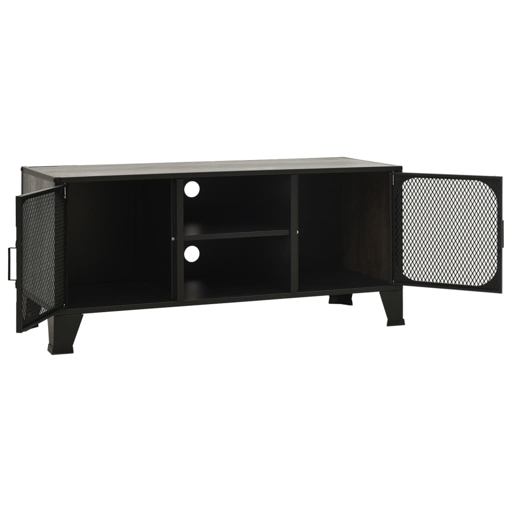 Tv-Benk Rustikk Grå 105X36X47 Cm Metall Og Mdf