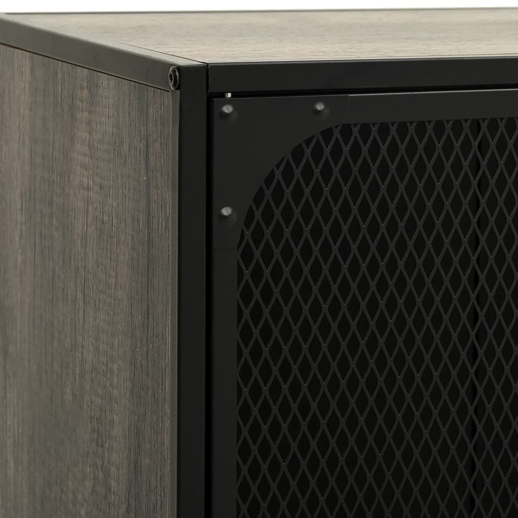 Tv-Benk Rustikk Grå 105X36X47 Cm Metall Og Mdf