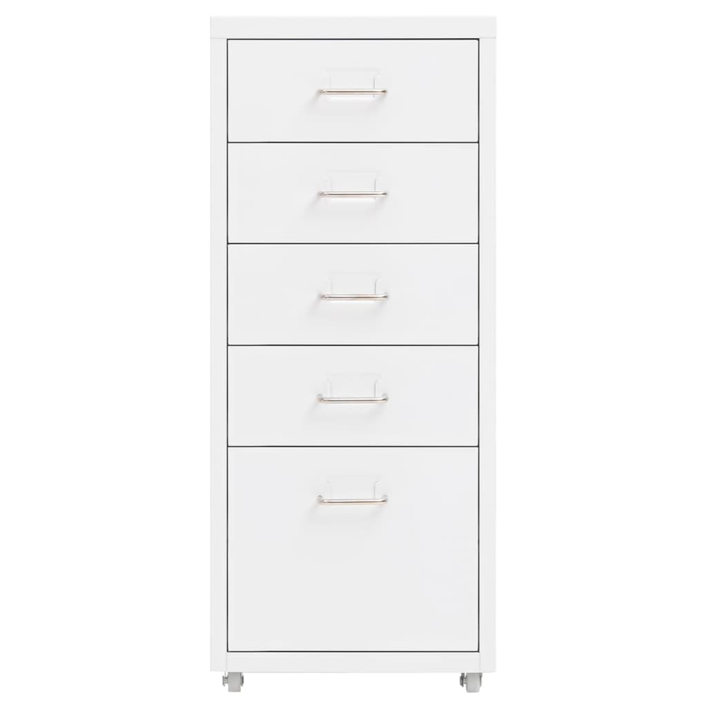 Mobilt Arkivskap Hvit 28X41X69 Cm Metall