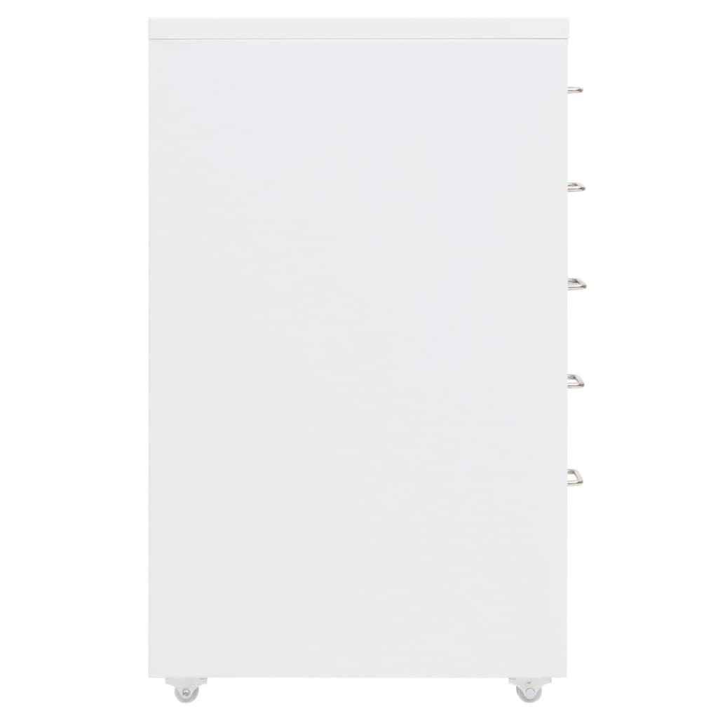 Mobilt Arkivskap Hvit 28X41X69 Cm Metall