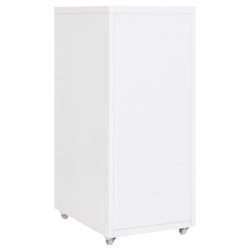 Mobilt Arkivskap Hvit 28X41X69 Cm Metall