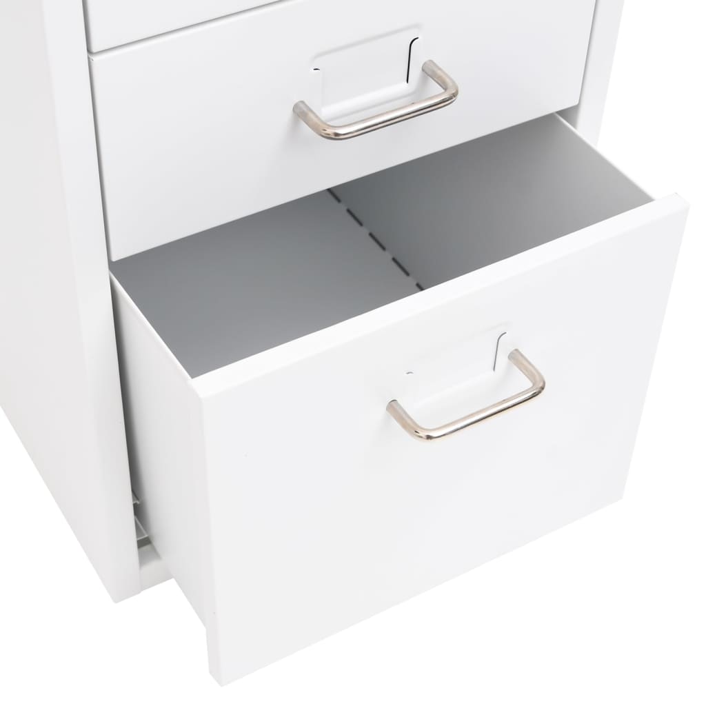 Mobilt Arkivskap Hvit 28X41X69 Cm Metall