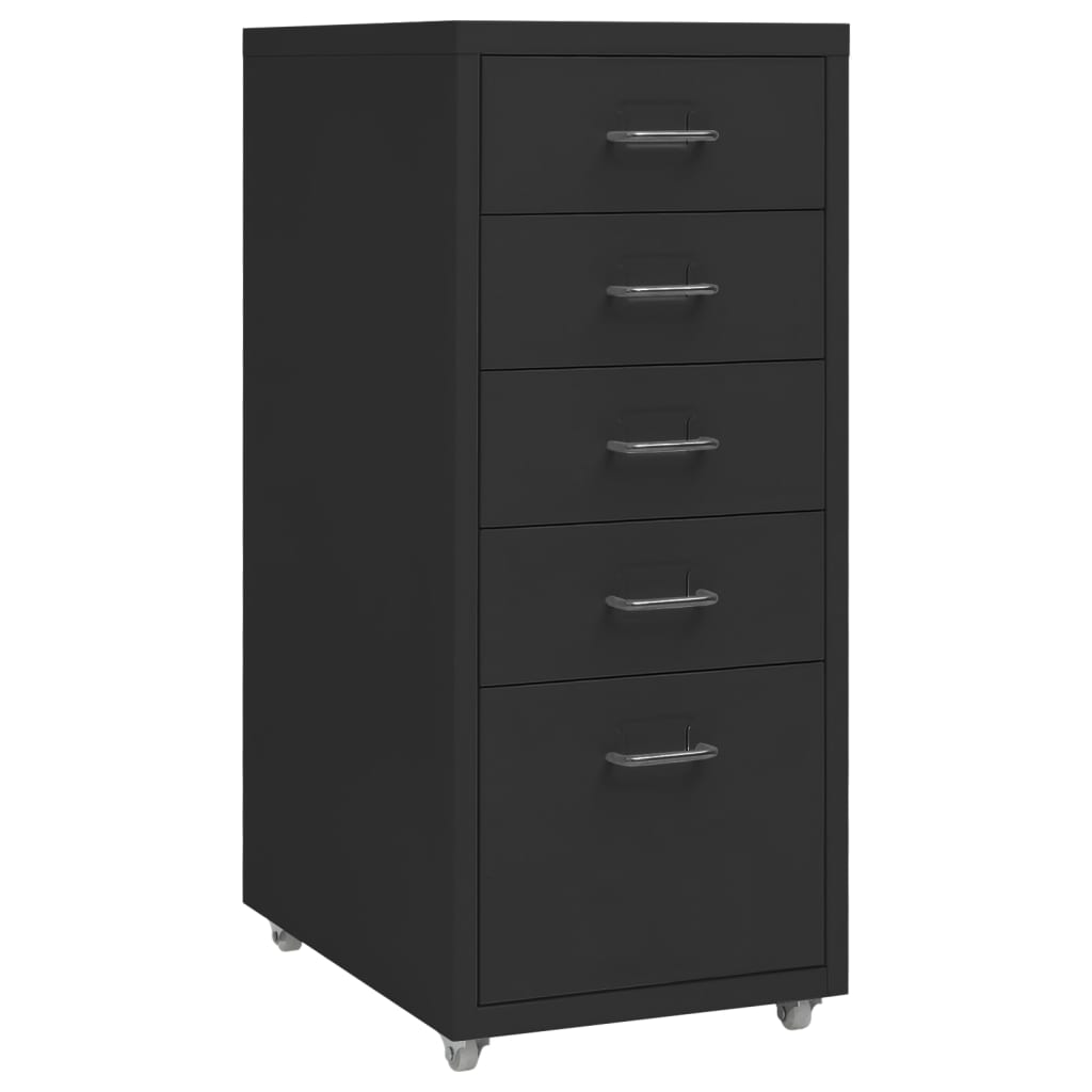 Mobilt Arkivskap Svart 28X41X69 Cm Metall