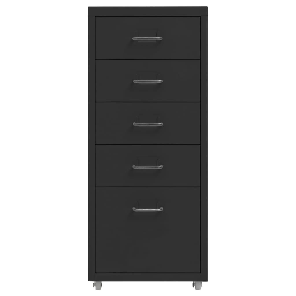 Mobilt Arkivskap Svart 28X41X69 Cm Metall