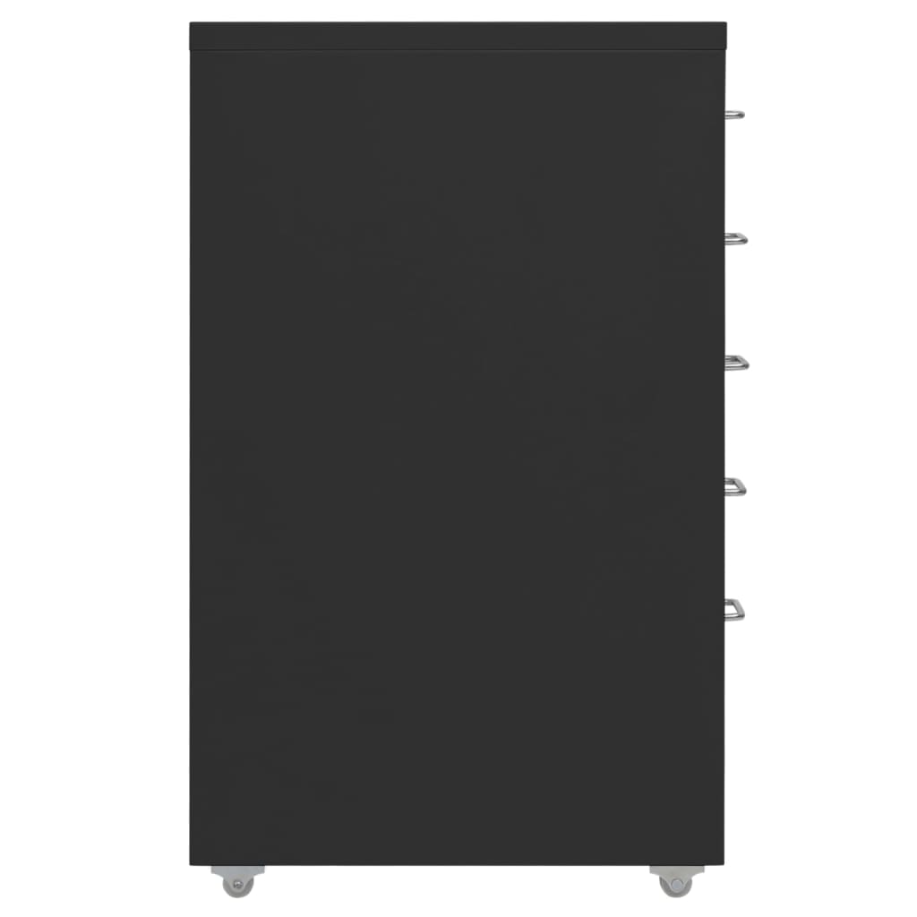 Mobilt Arkivskap Svart 28X41X69 Cm Metall