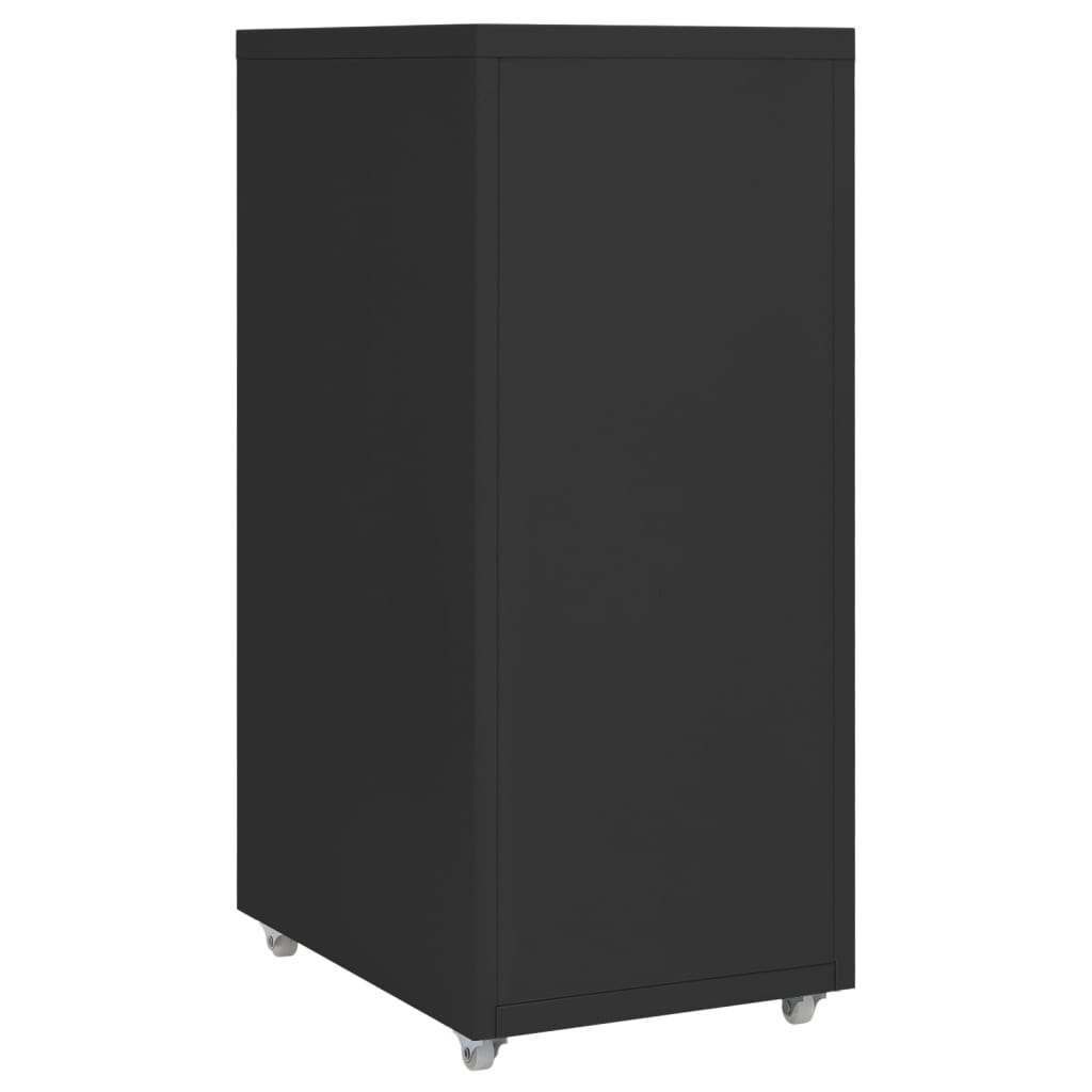 Mobilt Arkivskap Svart 28X41X69 Cm Metall
