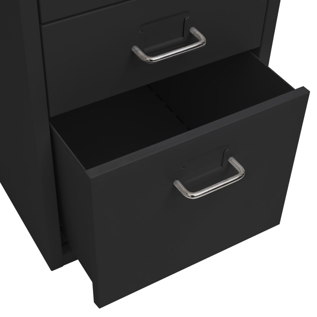 Mobilt Arkivskap Svart 28X41X69 Cm Metall