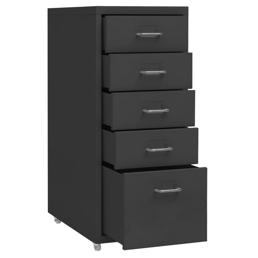 Mobilt Arkivskap Antrasitt 28X41X69 Cm Metall