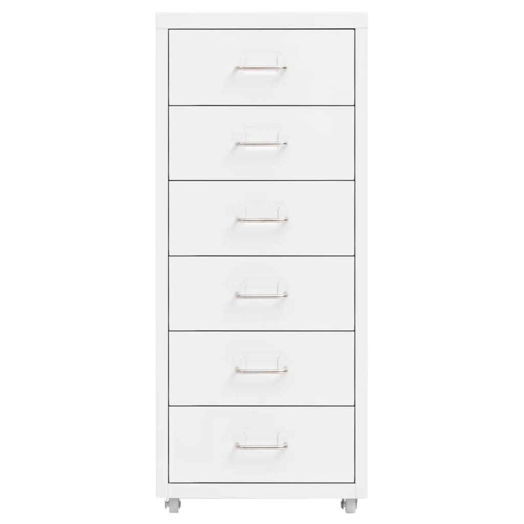 Mobilt Arkivskap Hvit 28X41X69 Cm Metall