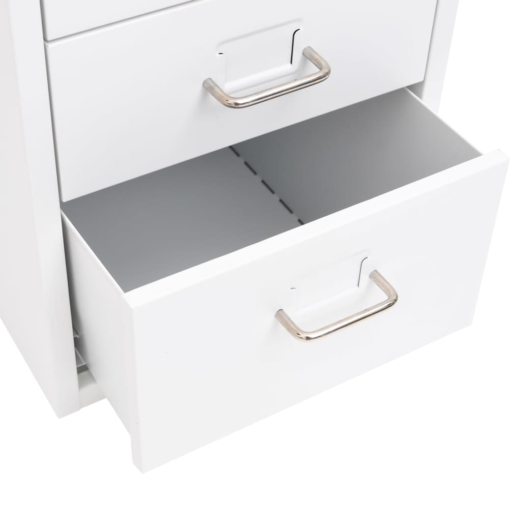 Mobilt Arkivskap Hvit 28X41X69 Cm Metall