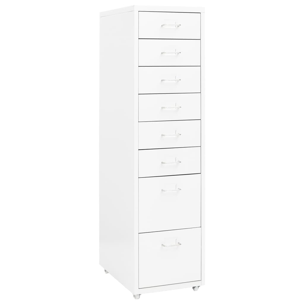 Mobilt Arkivskap Hvit 28X41X109 Cm Metall
