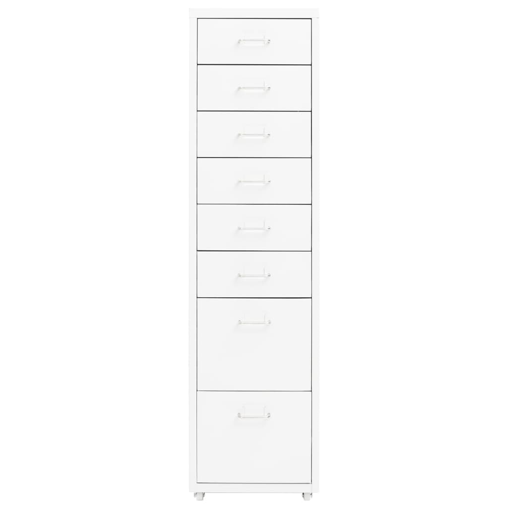 Mobilt Arkivskap Hvit 28X41X109 Cm Metall