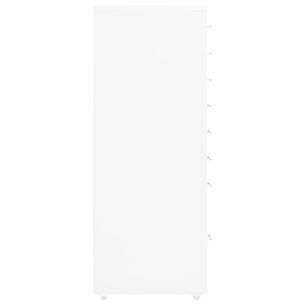 Mobilt Arkivskap Hvit 28X41X109 Cm Metall