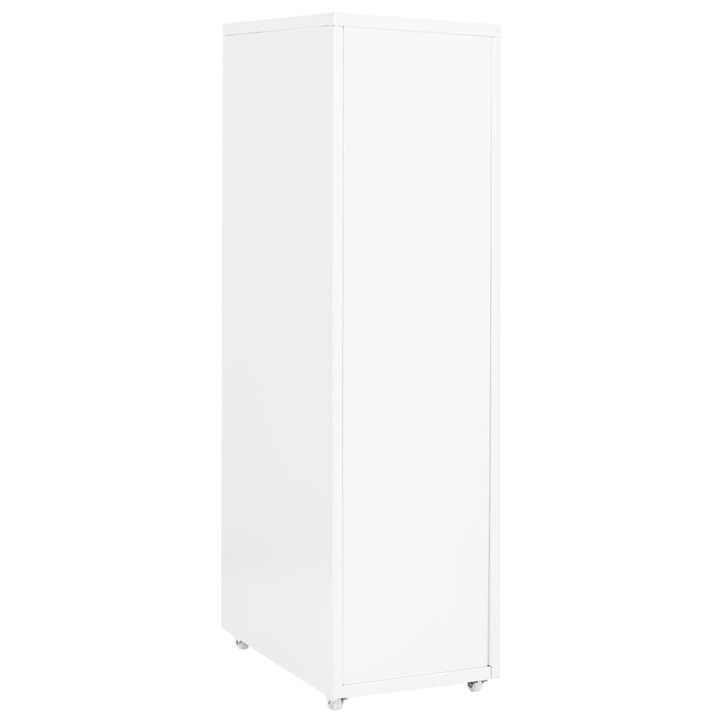 Mobilt Arkivskap Hvit 28X41X109 Cm Metall