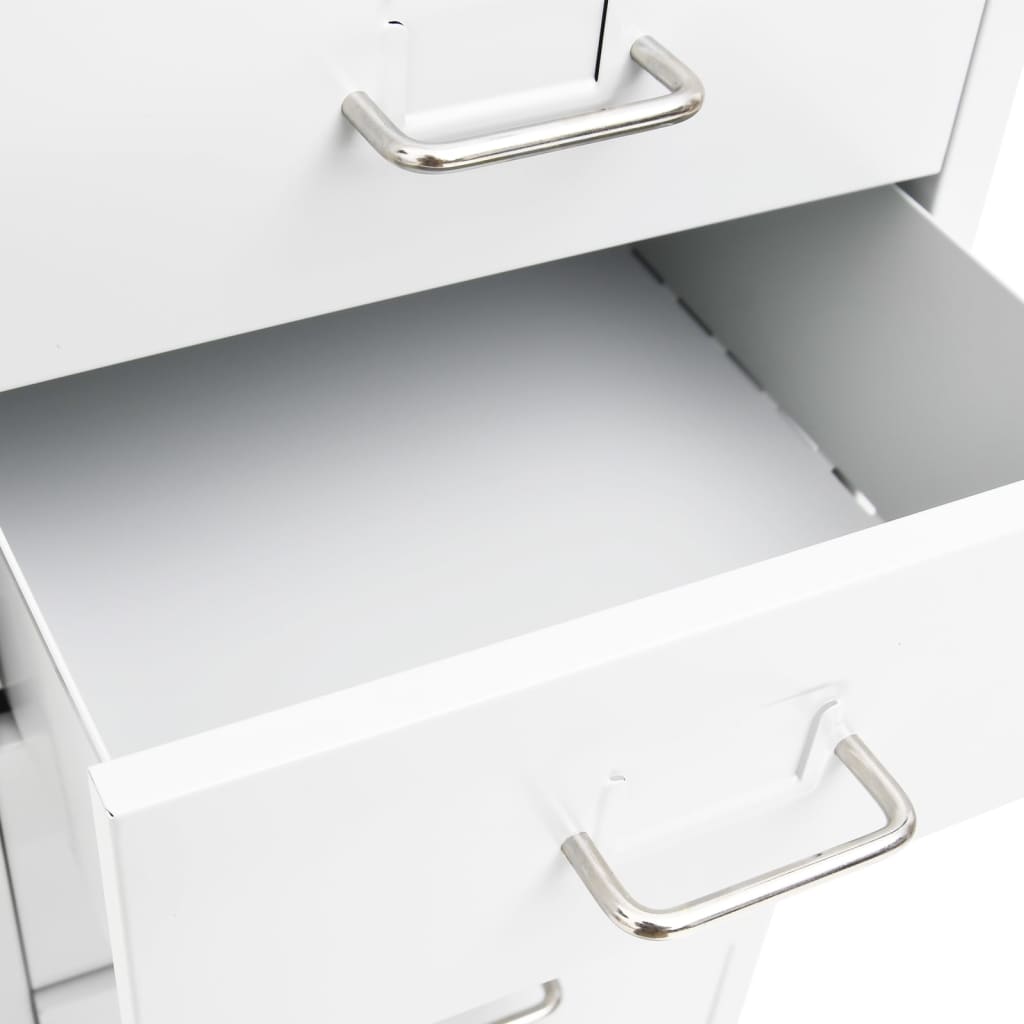 Mobilt Arkivskap Hvit 28X41X109 Cm Metall