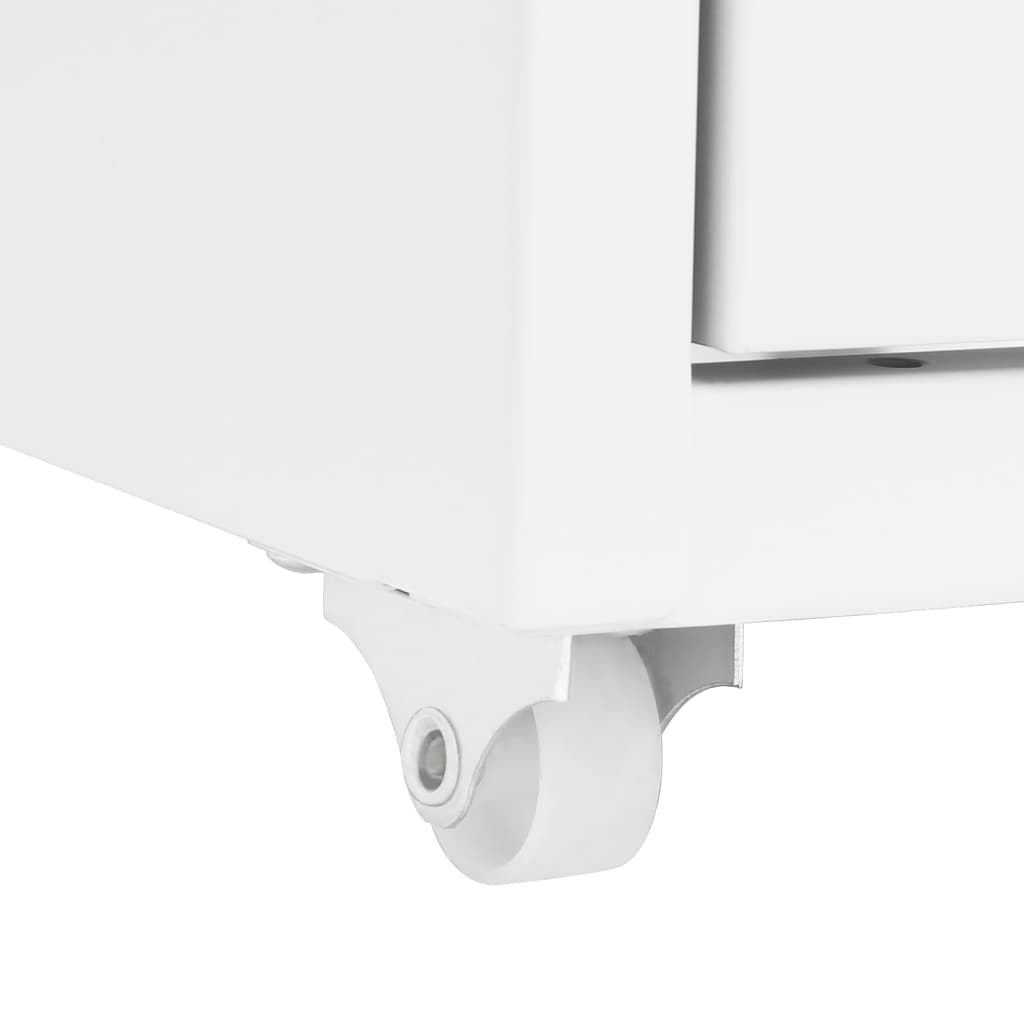 Mobilt Arkivskap Hvit 28X41X109 Cm Metall