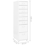 Mobilt Arkivskap Hvit 28X41X109 Cm Metall