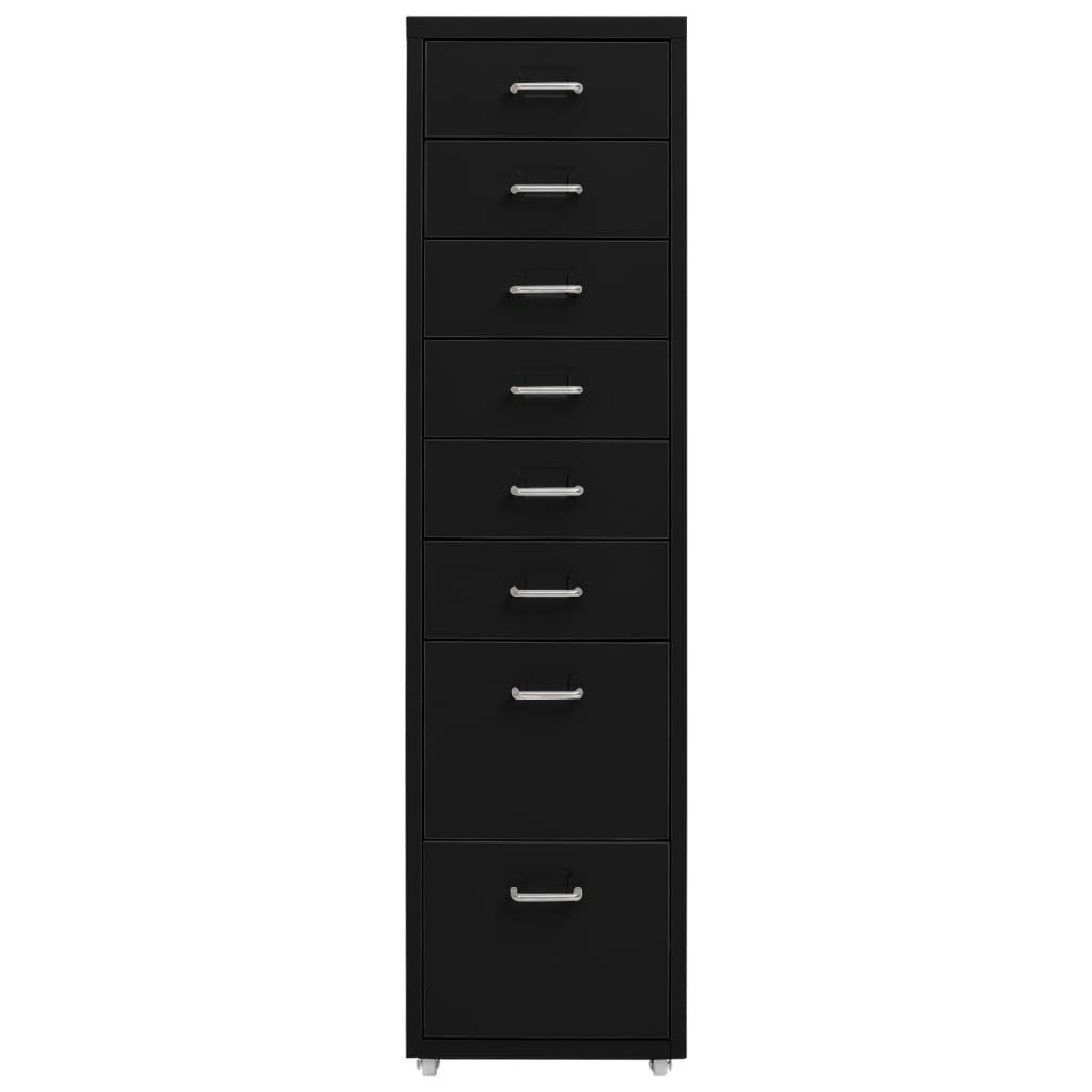 Mobilt Arkivskap Svart 28X41X109 Cm Metall