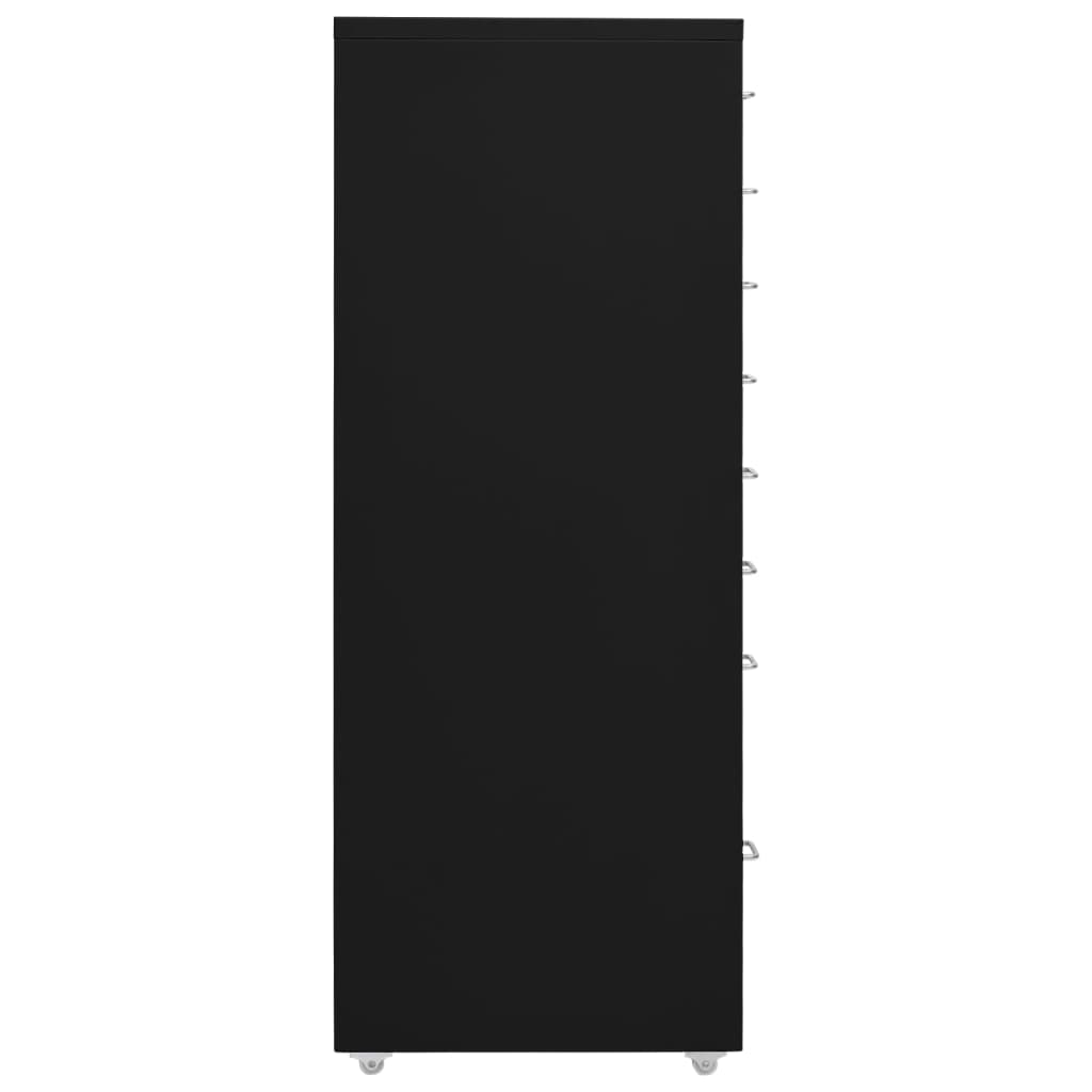 Mobilt Arkivskap Svart 28X41X109 Cm Metall