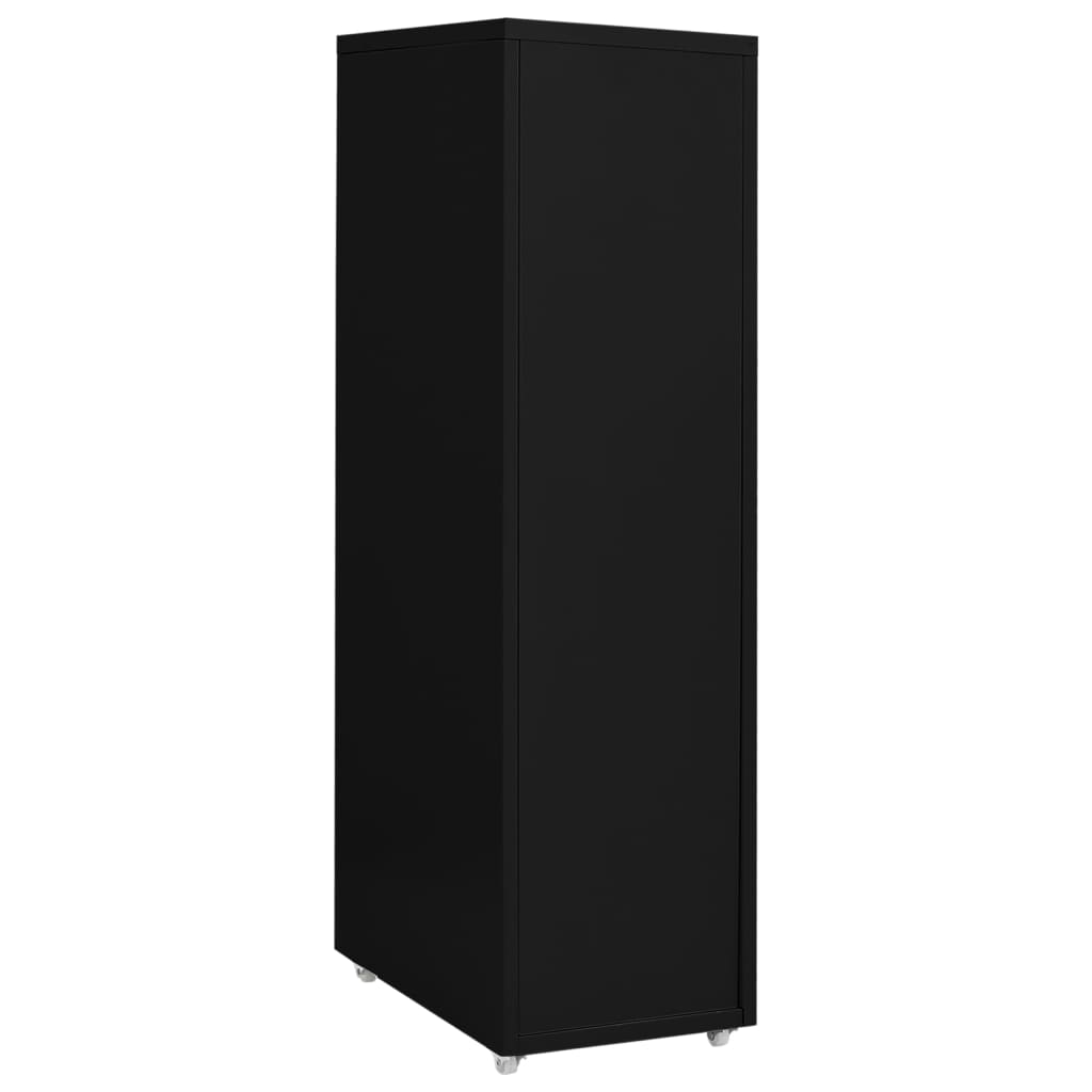 Mobilt Arkivskap Svart 28X41X109 Cm Metall