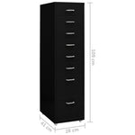 Mobilt Arkivskap Svart 28X41X109 Cm Metall