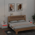 Nattbord Med Led 2 Stk Hvit 60X35X40 Cm