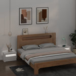 Nattbord Med Led 2 Stk Hvit 60X35X40 Cm