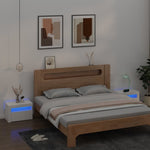 Nattbord Med Led 2 Stk Hvit 60X35X40 Cm