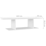 Veggmontert Tv-Benk Hvit 103X30X26,5 Cm