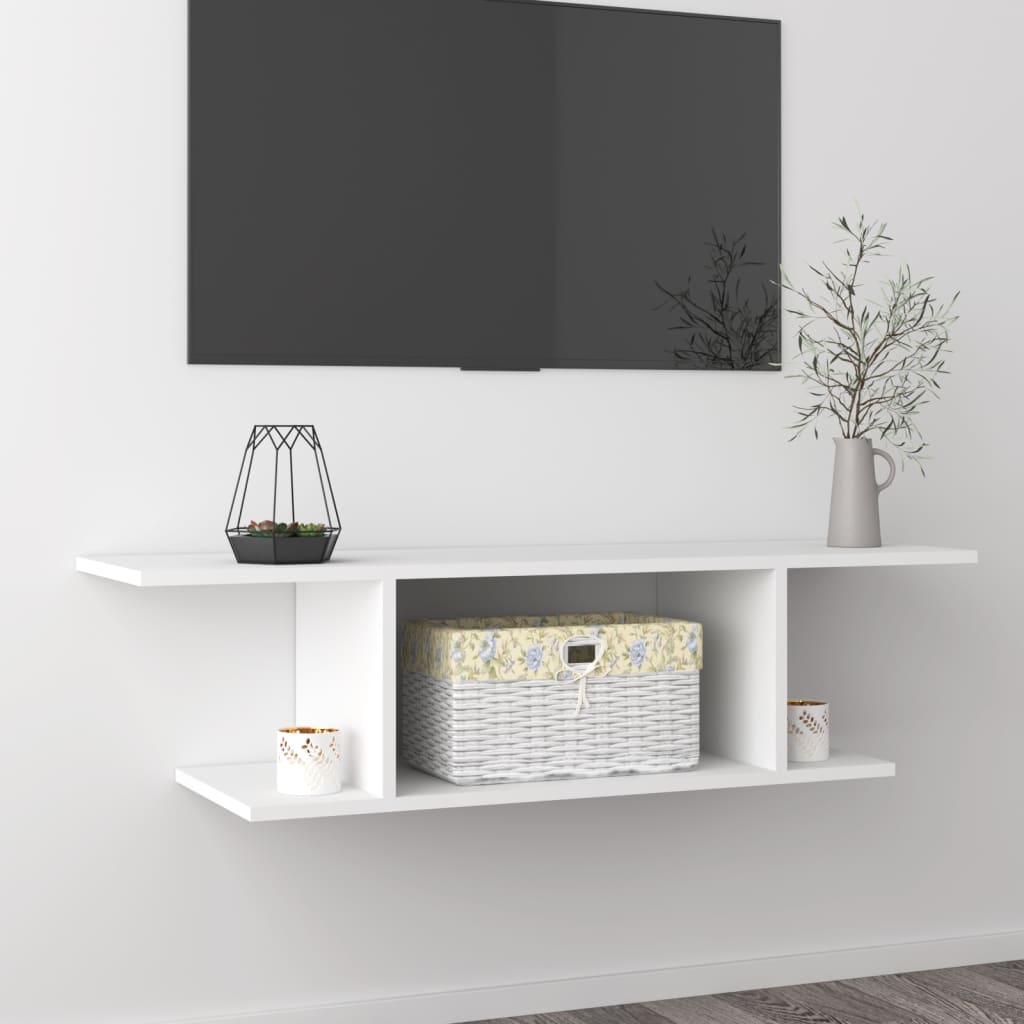 Veggmontert Tv-Benk Hvit 103X30X26,5 Cm