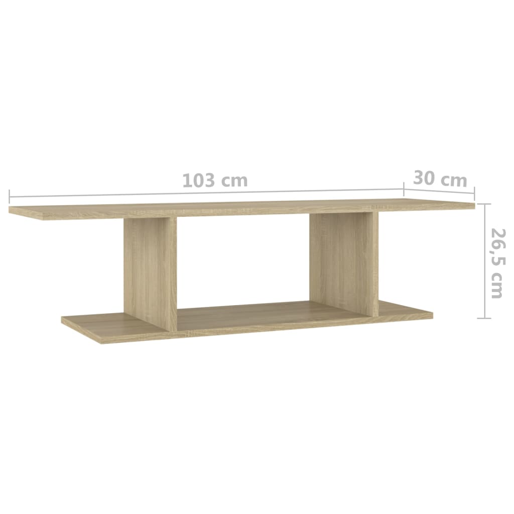 Vegghengt Tv-Benk Sonoma Eik 103X30X26,5 Cm