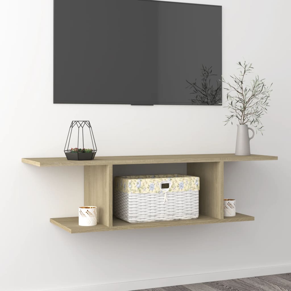 Vegghengt Tv-Benk Sonoma Eik 103X30X26,5 Cm