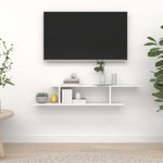 Veggmontert Tv-Hylle Hvit 125X18X23 Cm Konstruert Tre