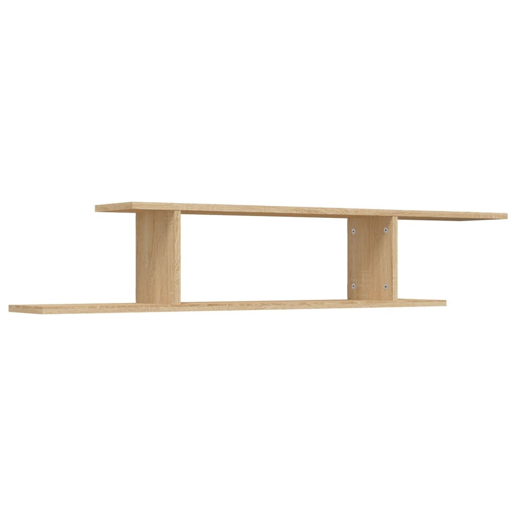 Veggmontert Tv-Hylle Sonoma Eik 125X18X23 Cm Konstruert Tre