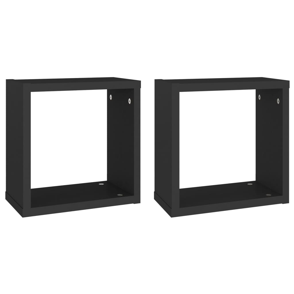 Vegghyller Kubeformet 2 Stk Svart 30X15X30 Cm