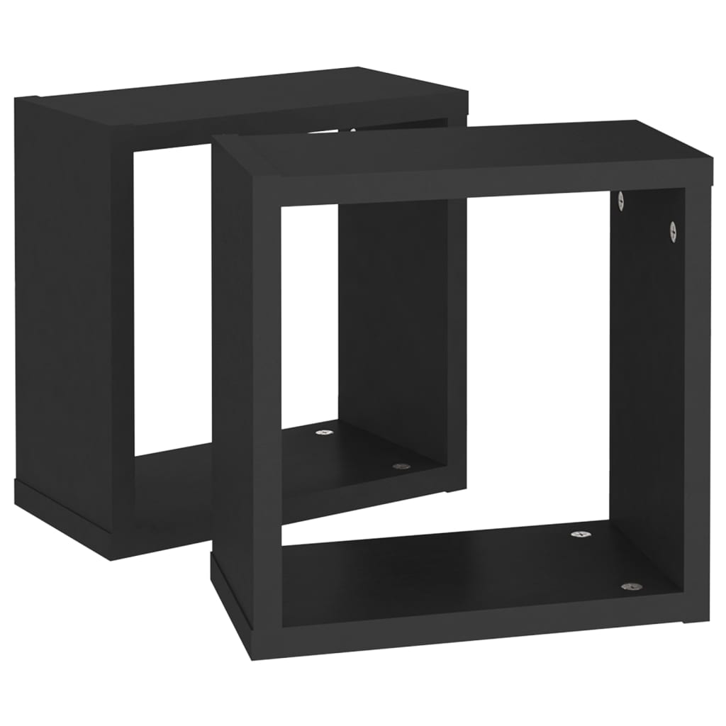 Vegghyller Kubeformet 2 Stk Svart 30X15X30 Cm