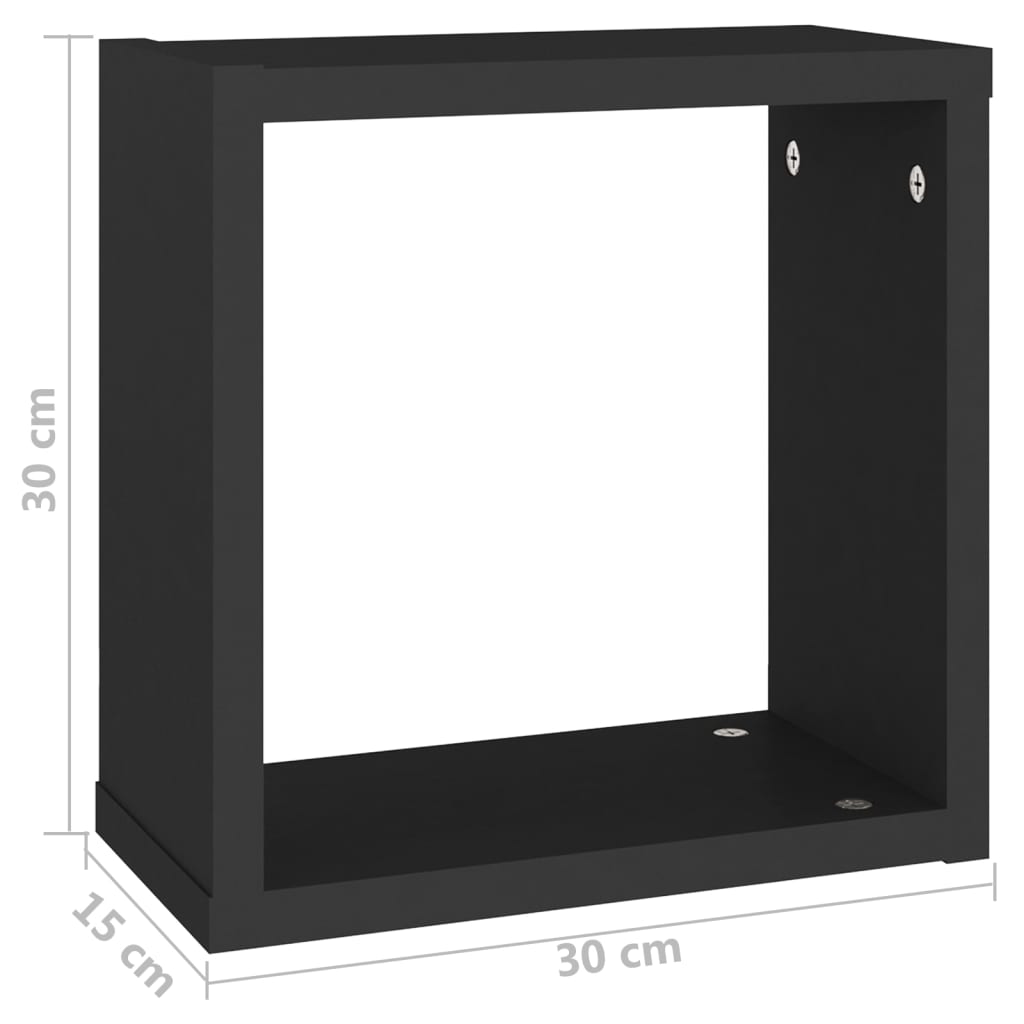 Vegghyller Kubeformet 2 Stk Svart 30X15X30 Cm
