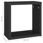 Vegghyller Kubeformet 2 Stk Svart 30X15X30 Cm