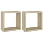 Vegghyller Kubeformet 2 Stk Sonoma Eik 30X15X30 Cm